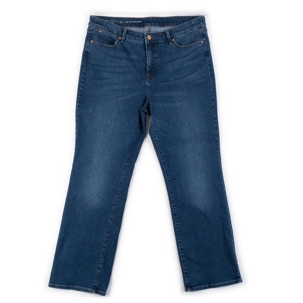 Talbots Flawless High Rise Barely Boot blue jeans size 16